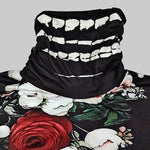 Long Sleeves Skinny Flower Print Split-Joint High Neck T-Shirts Tops