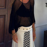 Sexy See-through Long-sleeved Beach Cover-up Top