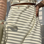 A-Line High Waisted Detachable Hollow Split-Joint Mock Neck Midi Dresses