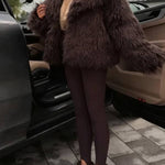 HOT TREND CHOCOLATE FUR JACKET