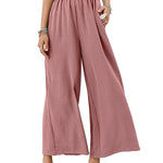 Simple Wide Leg Loose Elasticity Casual Pants Bottoms