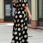 Elastic temperament polka dot printed skirt