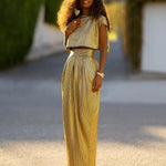 Stylish High Waisted Skirt & Top Two Pieces Set