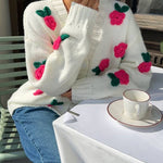Selena Rose Knit Sweater Cardigan