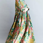National Style Flower Printed Long Dress