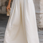 Mandarin Collar Pleated Maxi Dress