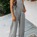 On Bali Time Cotton Blend Lightweight Wide Leg Jumpsuit