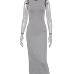 Long Sleeves Solid Color Round-Neck Inner Dress + Bodycon Outerwear Two Pieces Set