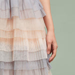 Gradient contrast gauze skirt