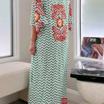 Forest Wave Totem Print Dress
