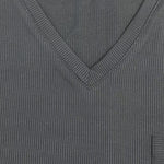 Men's Casual Ribbed Cotton Blend V-neck Slim Fit Short-sleeved T-shirt