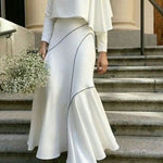High-Low Loose Asymmetric Printed Split-Joint Skirts Bottoms