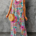 Casual Spaghetti Straps Wide Leg Pocketed Jumpsuits