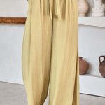 Thin section solid color casual summer wide leg pants