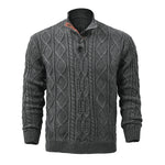 Men's Vintage Stand Collar Knitted Cable Sweater