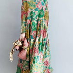 National Style Flower Printed Long Dress