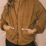 Zip Up Pocket Quilted Cropped Jacket