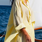 Long Sleeves Loose Solid Color Split-Joint Lapel Blouses&Shirts Tops