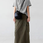 Loose Short Sleeves Solid Color Stand Collar T-Shirts Tops