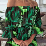 It All Begins with Love Printed Off Shoulder Mini Dress
