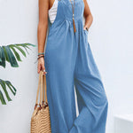 Solid color casual suspenders overalls
