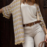 patterned bell sleeve jacket