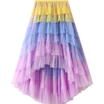 Irregular cake skirt high waist mesh skirt