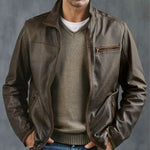 Men's Vintage Zipper PU Leather Jacket