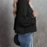 Women's Waffle Cardigan Short Top Jacket