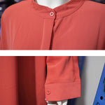 Batwing Sleeves Loose Buttoned Muslim Solid Color Split-Side Round-Neck Maxi Dresses