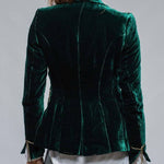 Vintage Gold Velvet Long Sleeve Pocket Blazer
