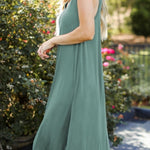 V NECK SLEEVELESS MAXI DRESS