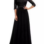 A-Line High Waisted Pleated See-Through Solid Color Split-Joint V-Neck Maxi Dresses