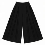 Stylish Loose High Waisted Solid Color Wide Leg Pants