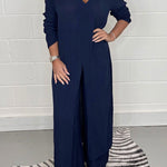 Slit Long Top Trousers Set
