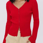 V-neck Knitted Cardigan Slim Sweater