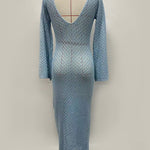 Hollow See-Through Smocked Solid Color Sun Protection Deep V-Neck Beach Cover-Up Maxi Dresses