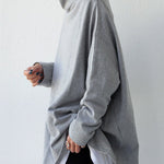 Urban Black&Gray High-Neck Long Sleeve Oversize T-Shirt