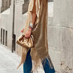 Gold Extended Tassel Cardigan