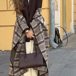 Retro Plaid Two-sided Wrap Coat