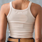 Margovil Stretchy Ribbed Knit Crop Cami Top