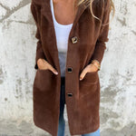 Morwenna | Long Sleeve Button Coat with Pockets