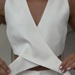 Fashion Crossover Vest & Pants Two-piece Set