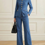 High Waisted Pockets Solid Color Jean Pants Bottoms