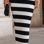Elegant Rib-Knit Mock Neck Bodycon Midi Dress