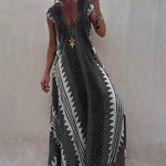 Beach Dates Ethnic Print A-line Maxi Dress