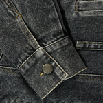 Men's Vintage Washed Baseball Collar Slim Fit Denim Jacket