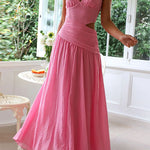 Margovil V Neck Sleeveless Cut Out Swing Maxi Dress