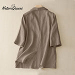 All-match casual button-down cotton linen jacket