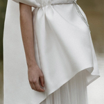 High-low Loose Tied Waist Round-neck Blouses